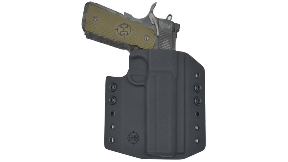 C&amp;G Holsters OWB Covert 1911 Railed 5in RH S, Outside-the-Waistband OWB, 1911 Railed 5in, Right, Black, 172-100