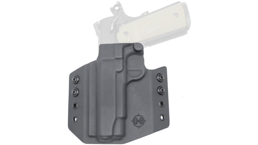 C&amp;G Holsters OWB Covert Colt 1911 Commander 4in LH S, Outside-the-Waistband OWB, Colt 1911 Commander 4in, Left, Black, 212-100