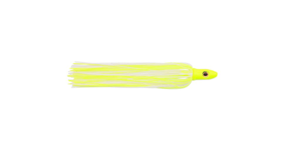 C&amp;H Lures Mahi Buster Bling 1oz, 6in, 1oz, Chartreuse Silver Glitter Head, Chartreuse/White/Pearl Disco Holographic Skirt, CH-MB05-1