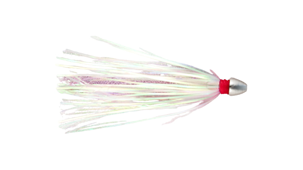 C&amp;H Lures Pearl Baby Trolling Lure, 1/8 oz Head, Pearl Tinsel Skirt, 2.5 in, CH-PB01-1/8