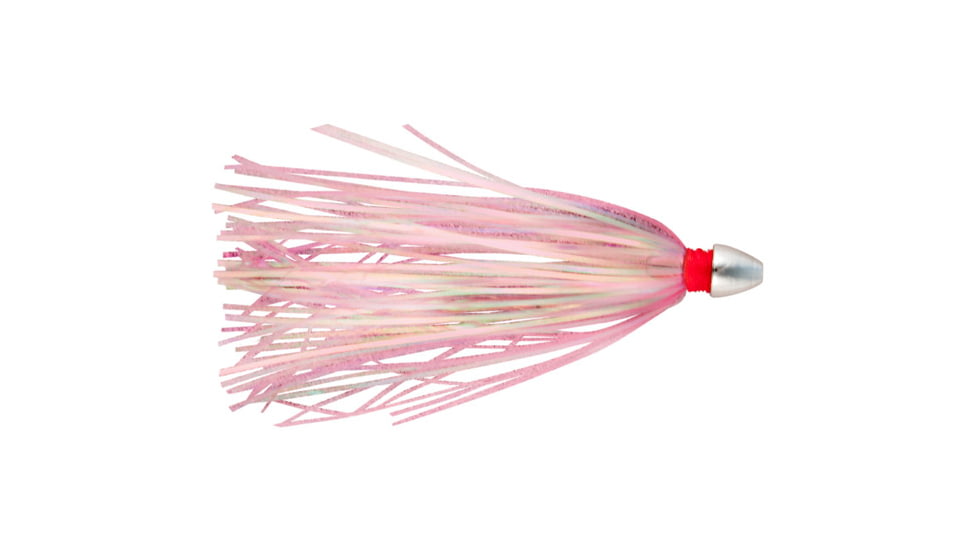 C&amp;H Lures Pearl Baby Trolling Lure, 1/8 oz Head, Pink/Pearl Tinsel Skirt, 2.5 in, CH-PB02-1/8