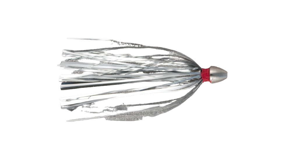 C&amp;H Lures Pearl Baby Trolling Lure, 1/8 oz Head, Silver Tinsel Skirt, 2.5 in, CH-PB07-1/8