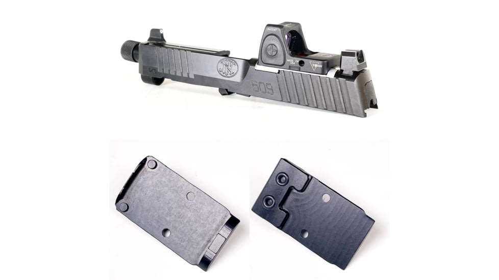 C&amp;H Precision Weapons FN 509 Adapter Plate, Trijicon RMR/SRO, Holosun, 407C, 507C,508C, 508T, Black, FN509-RSH