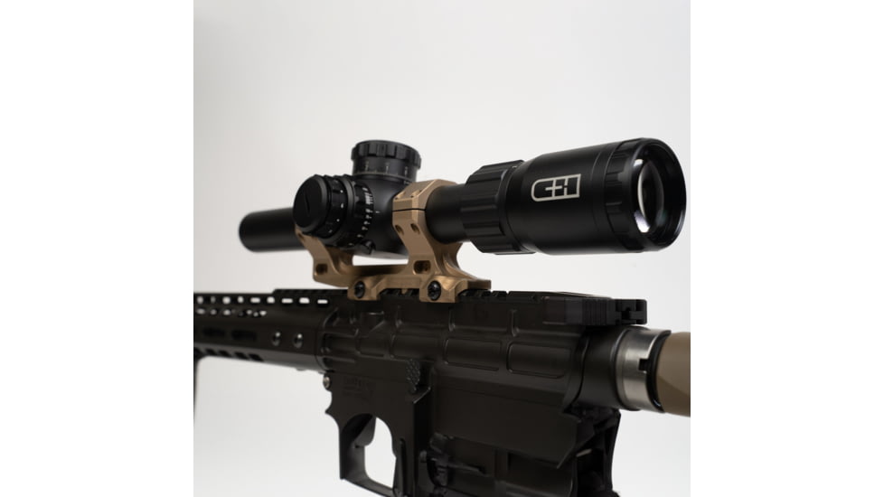 C&amp;H Precision Weapons LPVO 2-12x24mm 30mm Tube Rifle Scope, First Focal Plane, Glass-Etched Reticle, Black, RD-LPVO-RD