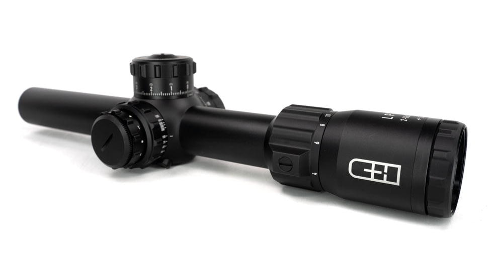 C&amp;H Precision Weapons LPVO 2-12x24mm 30mm Tube Rifle Scope, First Focal Plane, Glass-Etched Reticle, Black, RD-LPVO-RD