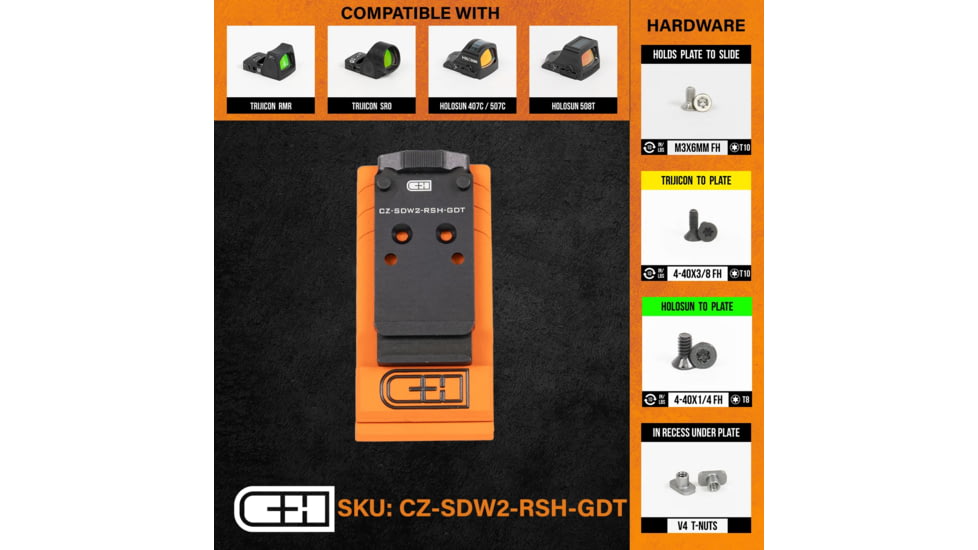 Optics Adapter Plate - CZ Shadow 2 Optics Ready V4 MIL/LEO to CZ-Shadow 2 Optics Ready