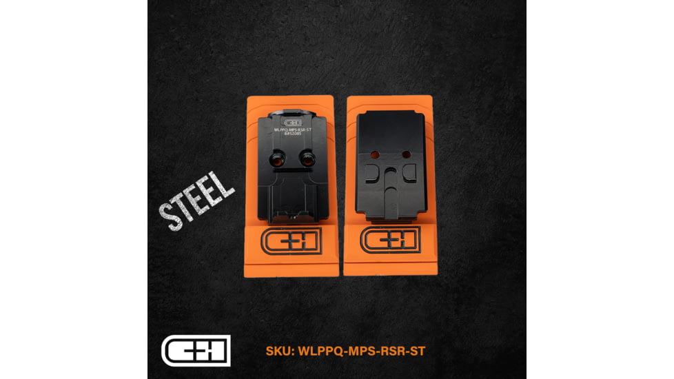 C&amp;H Precision Weapons Optics Adapter Plate Walther PPQ/Q4/Q5, Steiner MPS - Integrated Rear Sight, WLPPQ-MPS-RSR-ST