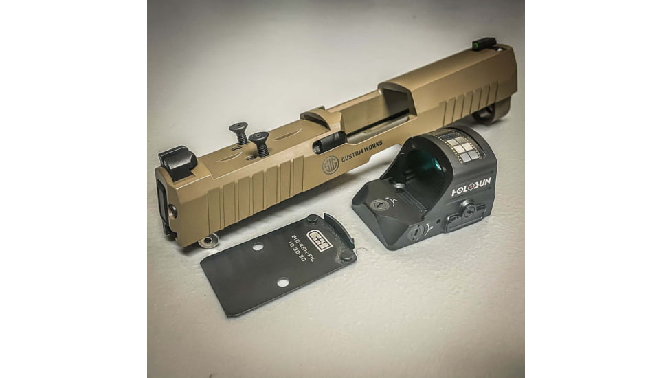 C&amp;H Precision Weapons ROMEO1 Pro w/ RMR Holes Filler Plate, SIG Sauer P320 RX/X Series, Trijicon RMR/SRO, Holosun 407C/507C/508C/508T, Black, SGRX-RSH-FIL