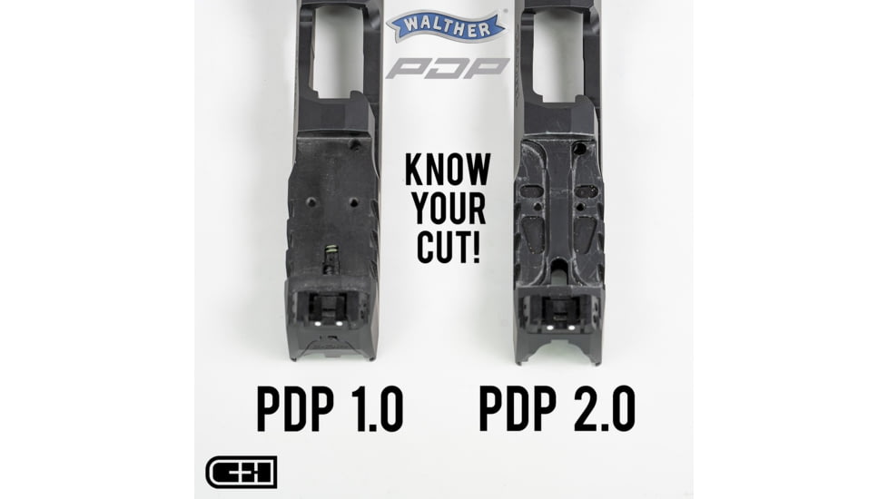 C&amp;H Precision Weapons Walther Defense PDP 1.0 to Holosun 509T Adapter Plate, Steel, WLPDP-509T-ST