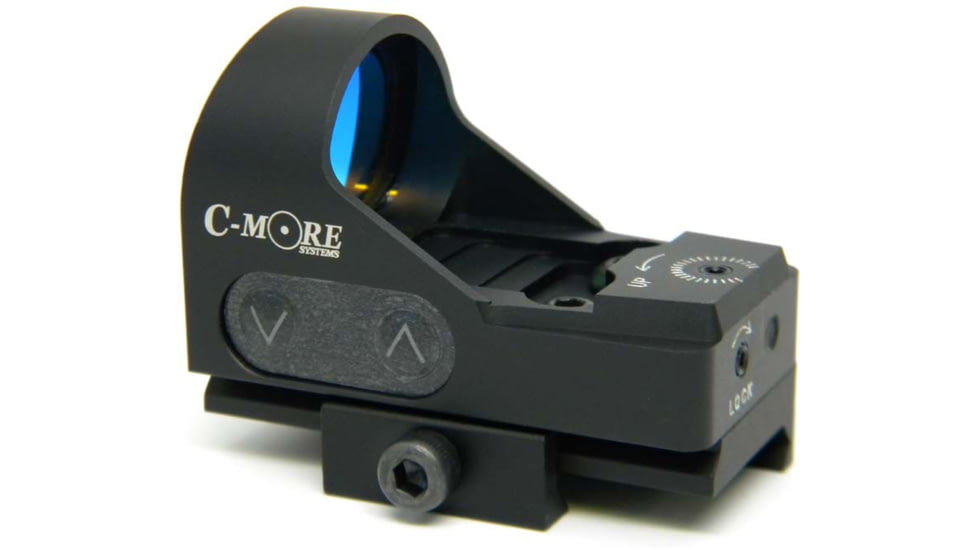 C-MORE RTS2R 1x Micro Red Dot Sight w/ Rail Mount, 10 MOA Dot, Picatinny/Weaver, Black, RTS2RB-10