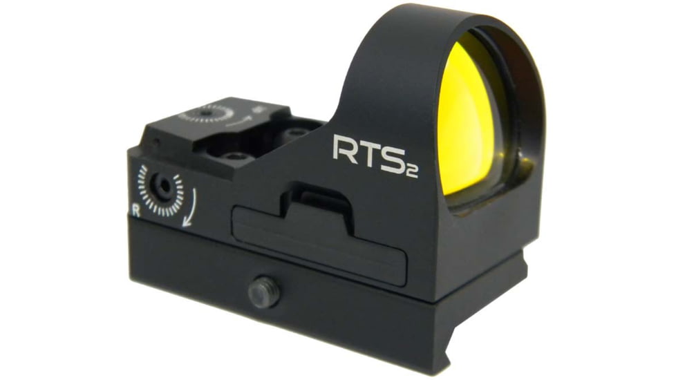 C-MORE RTS2R 1x Micro Red Dot Sight w/ Rail Mount, 10 MOA Dot, Picatinny/Weaver, Black, RTS2RB-10