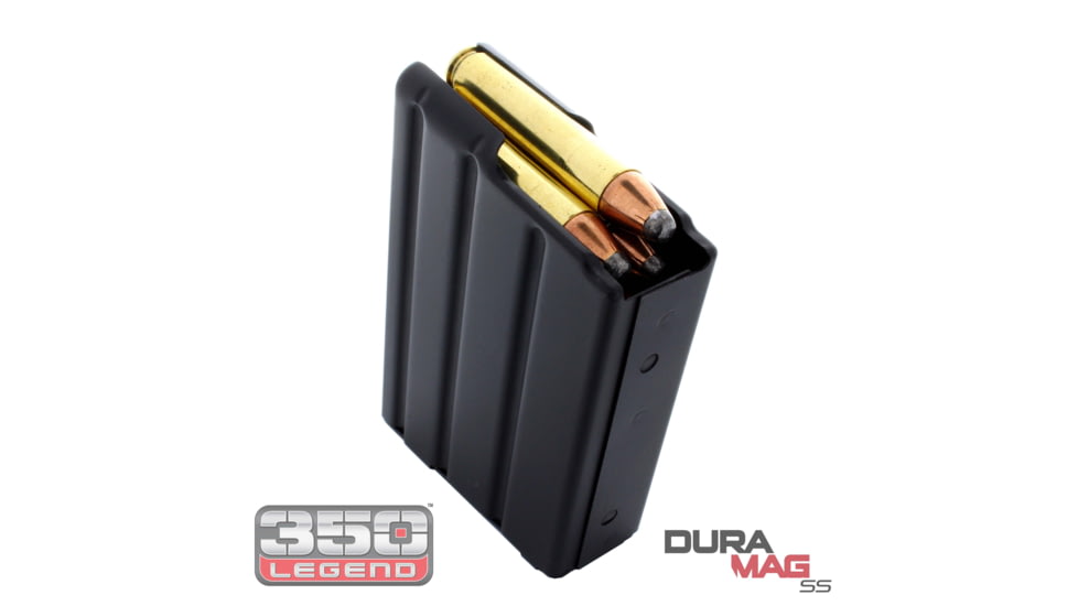 Duramag SS Stainless Steel Magazine, Everflex Spring CPD Plate, .350 Legend, 10RD, T360 Coating, Black/Orange, 1035041178CPD-10RD