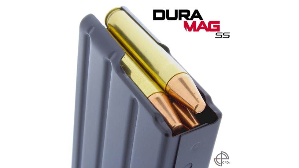 Duramag SS Stainless Steel Magazine, Everflex Spring CPD Plate, .350 Legend, 10RD, T360 Coating, Black/Orange, 1035041178CPD-10RD