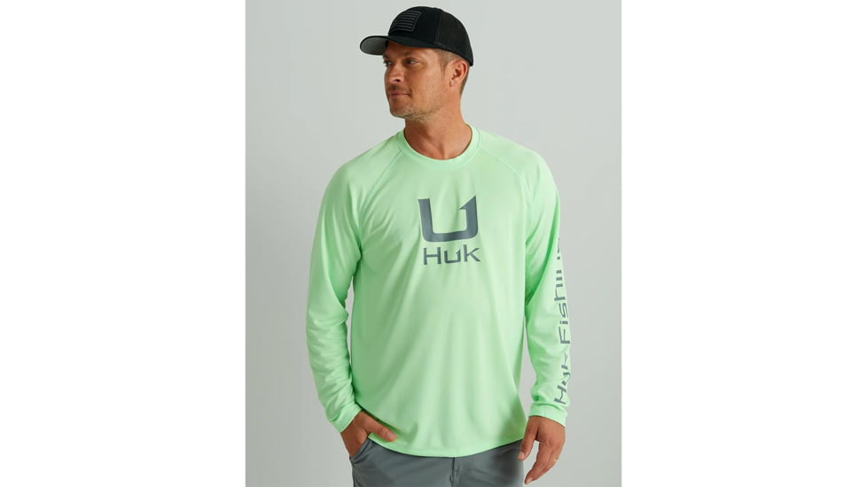 HUK Performance Fishing Icon LS Crew Shirt - Mens, ATH1200573374XL