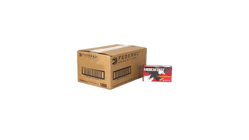 Federal Premium American Eagle Handgun Ammunition 9mm Luger 124 gr FMJ 1150 fps 1000/ct, AE9AP BK