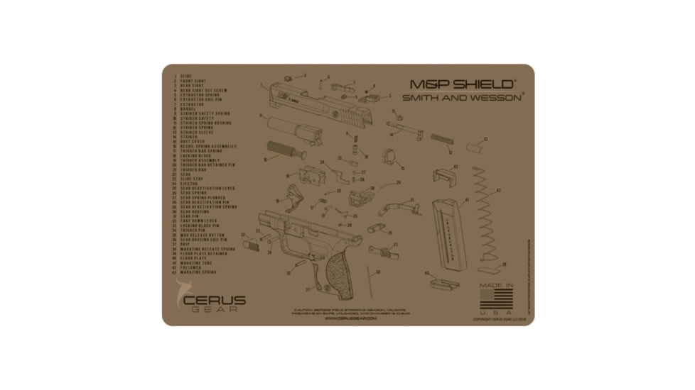 Cerus Gear 3mm Promats 12"x17" S&w M&p Shield Sch Char Grey, CERHMSWMPSHLDSCHCOY
