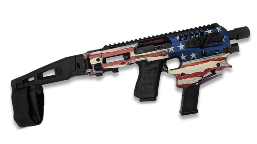 CAA Glock MCK - Micro Conversion Kit, Glock 17/19/19X/22/23/31/32/45 , Long Stabilizer, U.S. Flag, MCKUSA