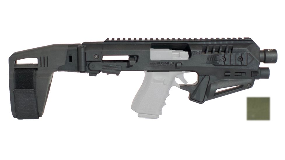 CAA Micro Roni Stabilizer Pistol Carbine Conversion for Glock - Non NFA, Glock 19/23/32, Green, MIC-RONI-STAB19-02