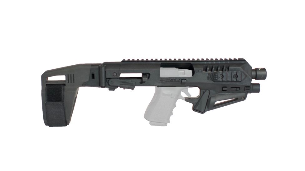 CAA Micro Roni Stabilizer Pistol Carbine Conversion for Glock - Non NFA, Glock 19/23/32, Black, MIC-RONI-STAB19