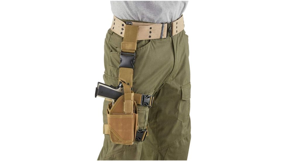 Cactus Jack Drop Leg Holster, Glock 17, Beretta 92, 1911 , Fully adjustable, 600D polyester, Coyote Tan, WCJDLHCT