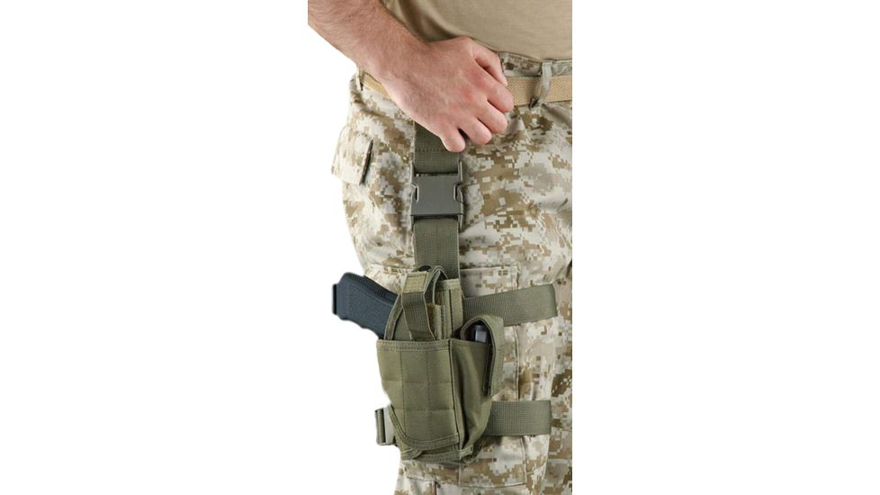 Cactus Jack Drop Leg Holster, Glock 17, Beretta 92, 1911 , Fully adjustable, 600D polyester, Od Green, WCJDLHOD