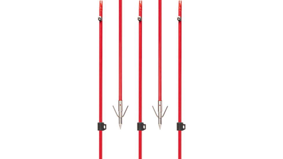 Cajun Bowfishing Fiberglass arrow with Piranha long barb XT, Red, ABF4960