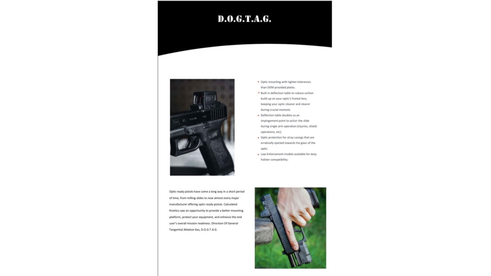 Calculated Kinetics Glock MOS Dogtag Optic Plate, RMR Footprint, Black, MOS-RMRLEDT