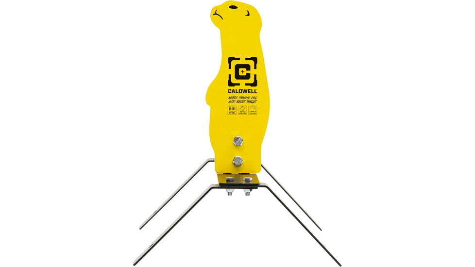 Caldwell AR500 Auto Reset Centerfire Prairie Dog Steel Shooting Target, Yellow, 1178561
