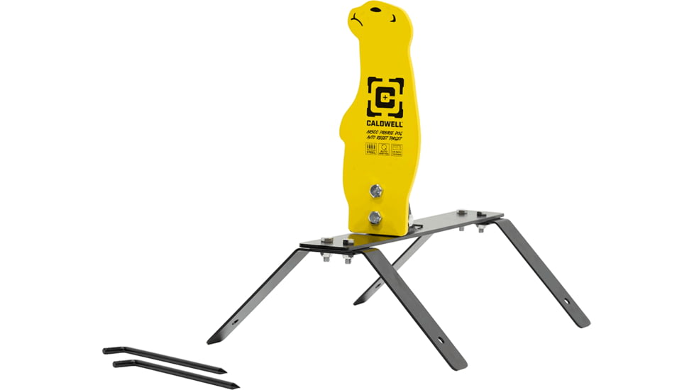 Caldwell AR500 Prairie Dog Popper Auto Reset Target, AR500 Steel, Yellow, 1178561