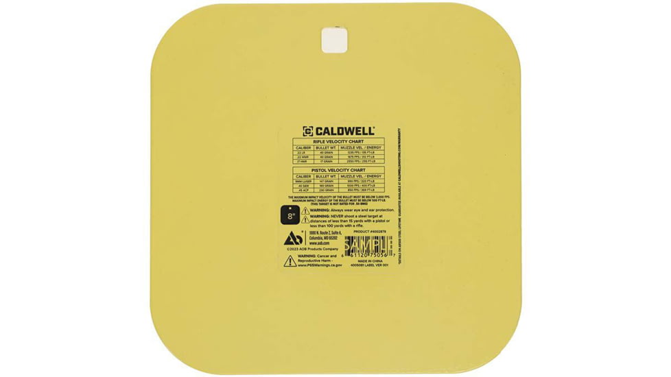Caldwell AR500 8in Gong Target, Yellow, 4002878