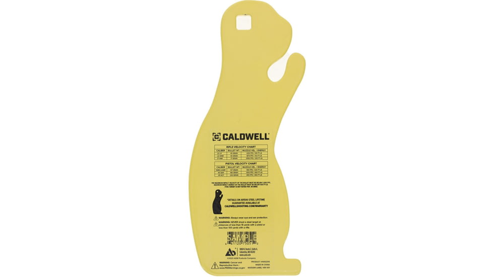 Caldwell AR500 Rimfire Prairie Dog Target, Yellow, 4002313