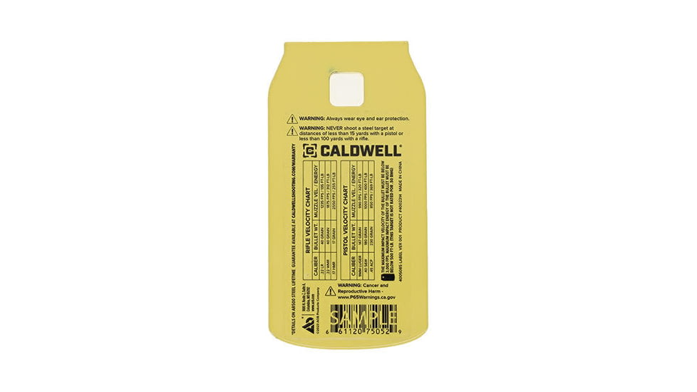 Caldwell AR500 Rimfire Soda Can Target, Yellow, 4002314