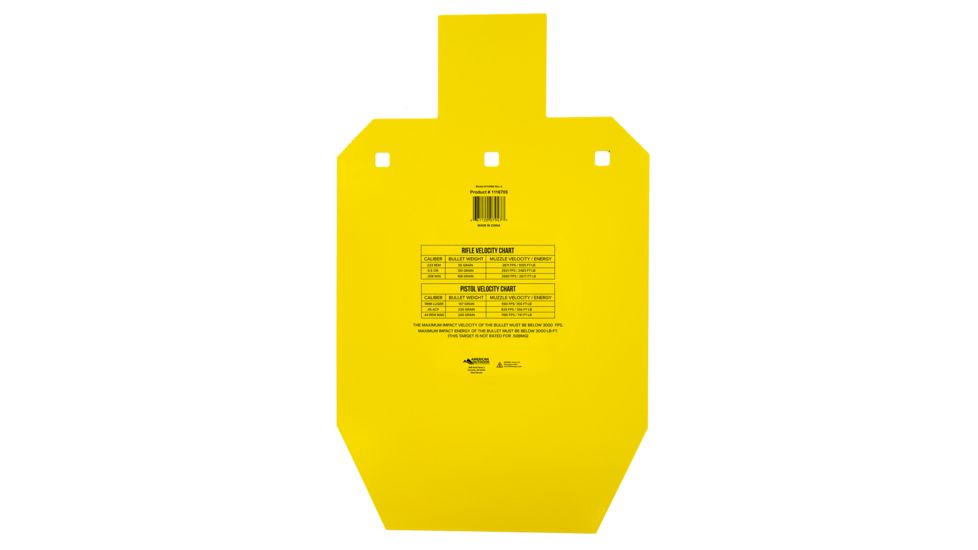 Caldwell AR500 Targets, Full Size IPSC, Yellow, 1116705