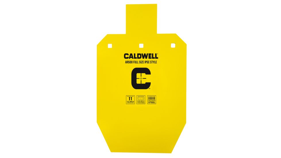 Caldwell AR500 Targets, Full Size IPSC, Yellow, 1116705