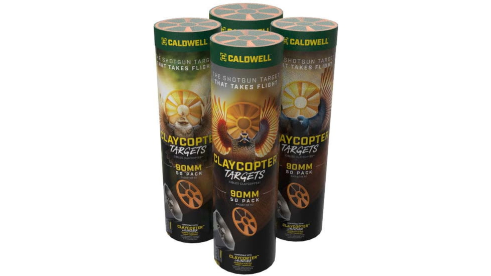 Caldwell ClayCopter 90mm Polymer Target, 50 Pack Tube, Orange, 1222327