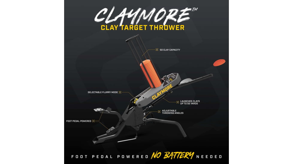 Caldwell Claymore Clay Target Thrower, Yellow, 1122187
