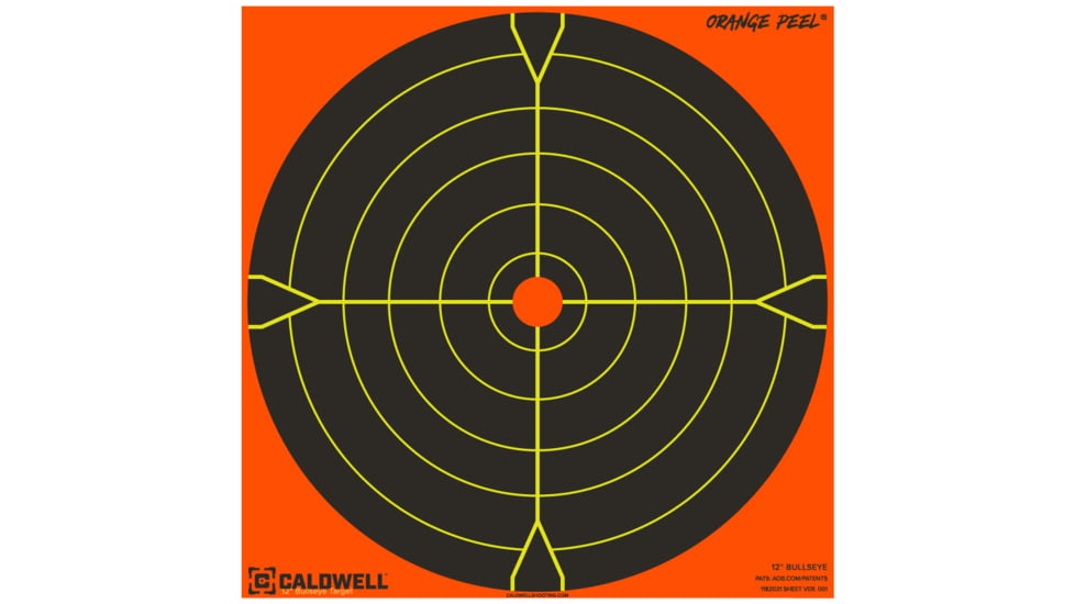 Caldwell Orange Peel 12-in Bullseye Targets, 25 Sheets, 1166112
