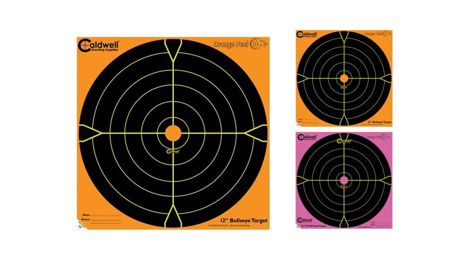 Caldwell Orange Peel 12-in Bullseye Targets, Chartreuse/White, Orange Peel, Pink