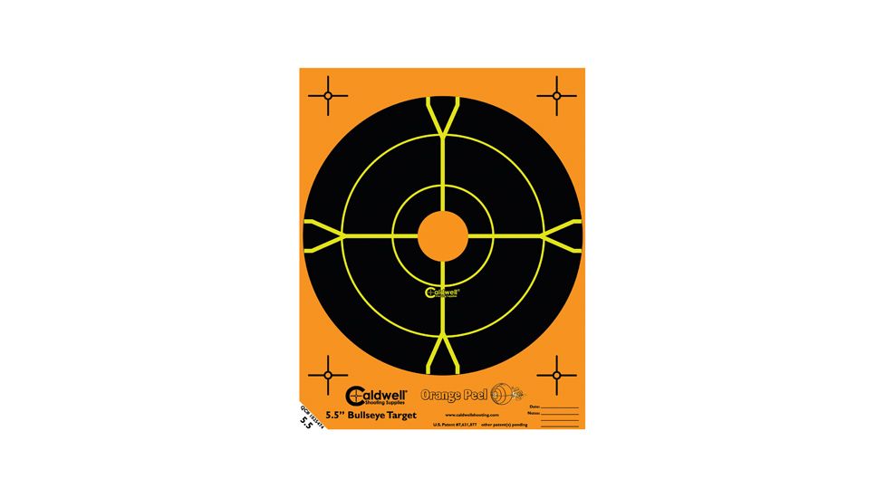 Caldwell Orange Peel 5.5-in Bullseye Targets, 50 sheets