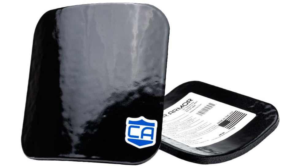 Caliber Armor AR550 III+ Steel Body Armor Side Plates, Standard Protection, Black, 6'' X 6'', 19-AR550-66-SET