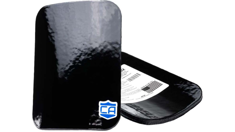 Caliber Armor AR550 III+ Steel Body Armor Side Plates, Standard Protection, Black, 6'' X 8'', 19-AR550-68-SET