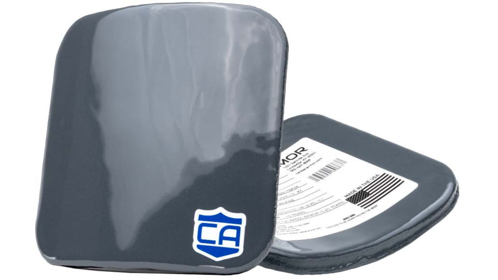 Caliber Armor AR550 III+ Steel Body Armor Side Plates,Two Plates Set, Spall Coating, Caliber Gray, 6'' X 6'', 19-AR550-66-SPC-SET