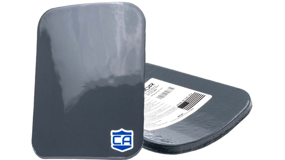 Caliber Armor AR550 III+ Steel Body Armor Side Plates,Two Plates Set, Spall Coating, Caliber Gray, 6'' X 8'', 19-AR550-68-SPC-SET