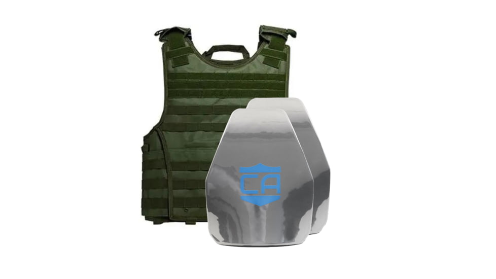 Caliber Armor AR550 III+ VISM Expert 8x10 Body Armor Package, PolyShield Spall Coating, Ranger Green, 8 x 10, 19-VISM-0810-SPC-RG