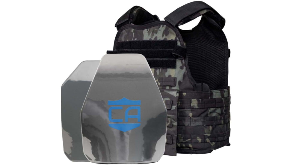 Caliber Armor AR550 Level III+, Black Multicam, Medium/2XL, 19-AR550-MOPC-SAPI-SC-SPC-BMC