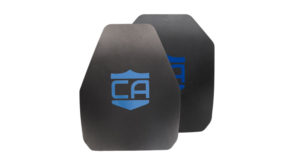 Caliber Armor AR550 Level III+ Armor Plate - Pack of 2, Shooters/SAPI Cut, Multi-Curved, 10x12 inch, 19-AR550-SH-SAPI-SET