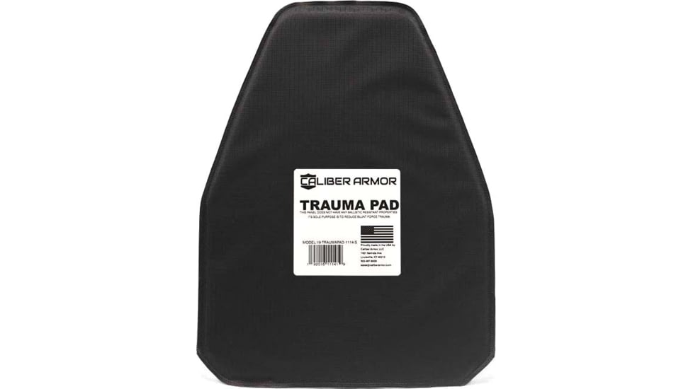 Caliber Armor Extreme Impact Trauma Pad Shooters Cut Non-Ballistic, Black, 8'' X 10'', 19-TRAUMAPAD-0810-SC