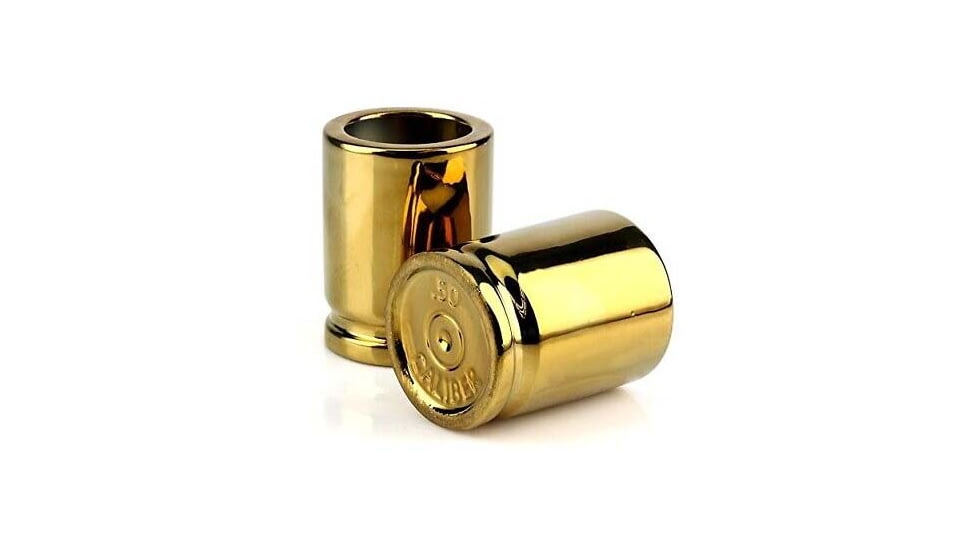 Caliber Gourmet 50 Caliber Shot Glasses, 2 Pack, Gold CBG-SG-1002