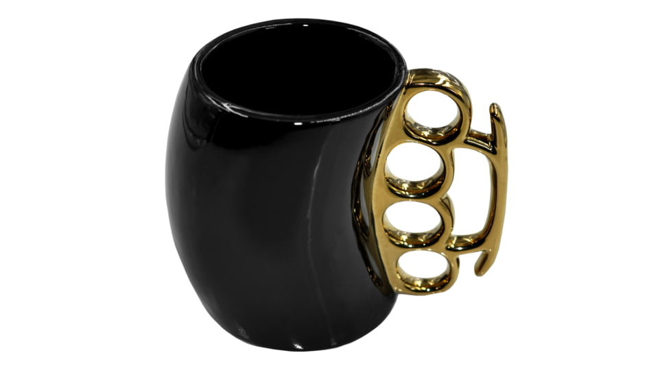 Caliber Gourmet Brass Knuckle Mug, Black and Gold
