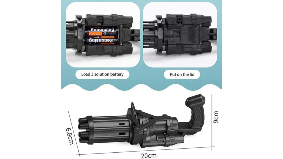 Caliber Gourmet Gatling Gun Bubble Maker, Black, CBG-BGUN